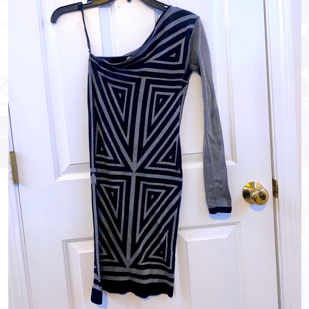 Bebe Kardashians asymmetrical dress